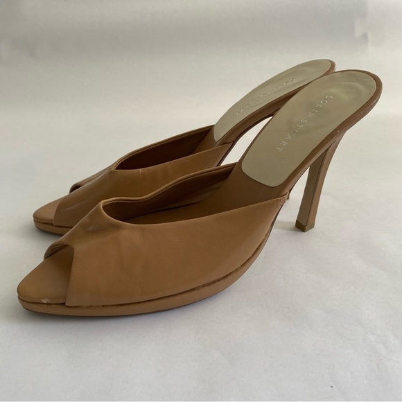 Colin Stuart Leather Peep Toe Mules 8.5 - Picture 3 of 12